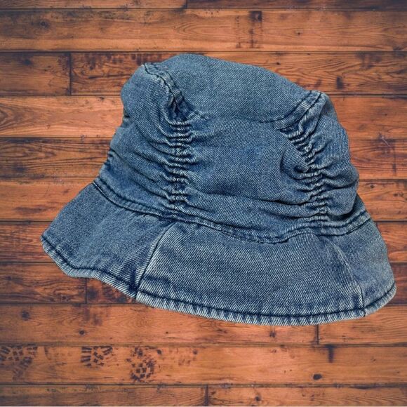 5 for $25🔥Vintage Denim Ruched Bucket Hat One Size - Picture 2 of 5